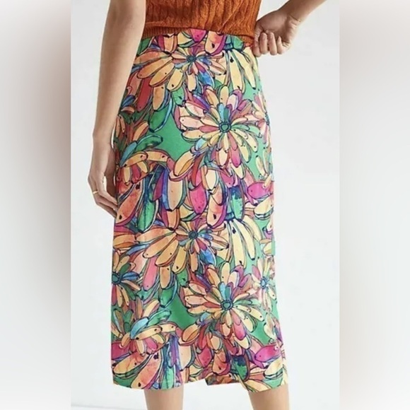 NWT Farm Rio Getaway Faux Wrap Midi Tropical Banana Print Skirt S - Picture 5 of 14